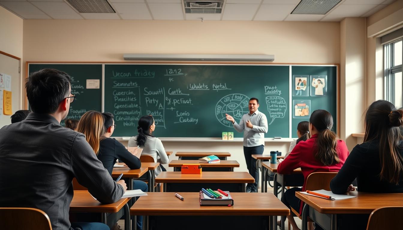Structured study materials and learning resources on a desk