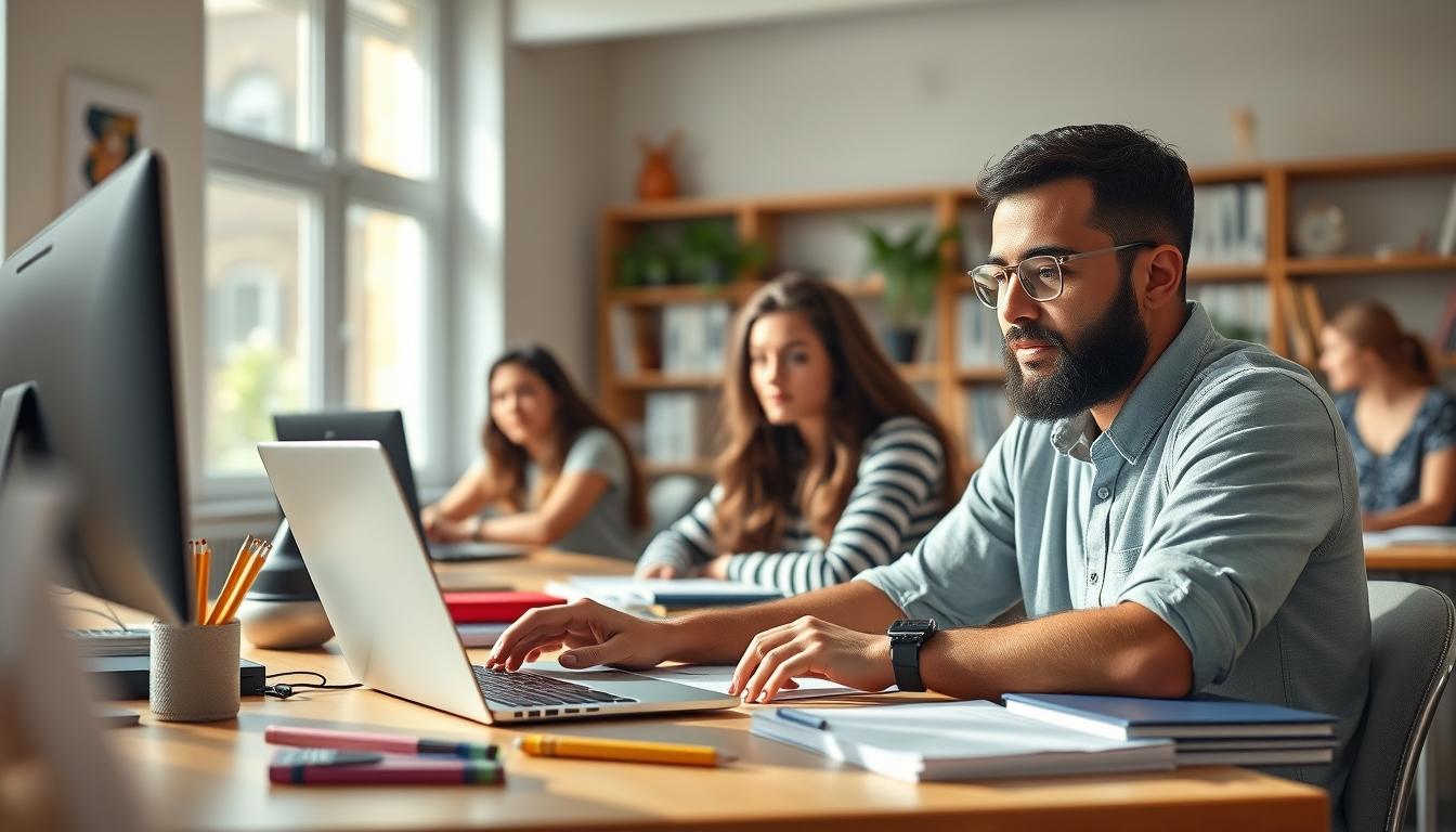 Students working in research laboratory