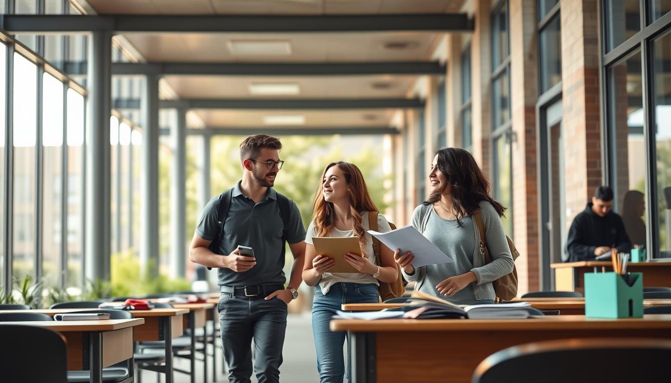 Students collaborating in study space